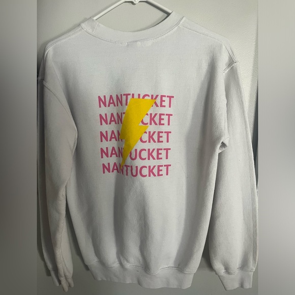 Preppy lightning bolt nantucket barnaby's crewneck white - Picture 1 of 4
